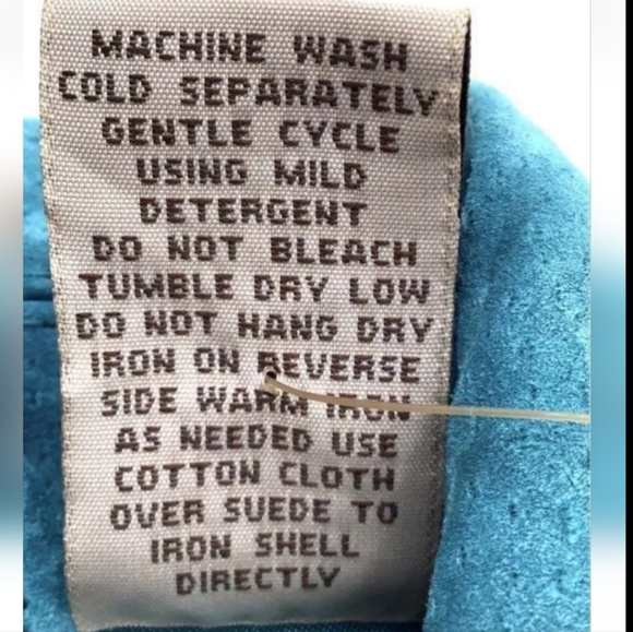 NWT RUFF HEWN WOMENS BLUE LEATHER TIE WASTE JACKET - Picture 6 of 8